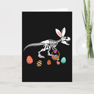 Grappige T Rex Paasskelet Konijn Schets Eierenjach Kaart
