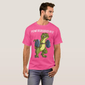 Grappige T Rex Powerlifting Gewichtheffen Gym Work T-shirt (Voorkant volledig)
