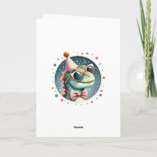 Grappige T-Rex Rawer-Some verjaardag Kaart (Achterkant)