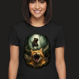 Grappige T-Rex & Schreeuwende Kat Meme Tri-Blend Shirt