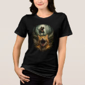 Grappige T-Rex & Schreeuwende Kat Meme Tri-Blend Shirt (Voorkant)