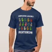 Grappige T-Rexen "Dinosaurussen tegen Creationisme T-shirt (Voorkant)