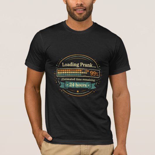 Grappige T-shirt met 'Laden Prank 99 %' tekst (Voorkant)