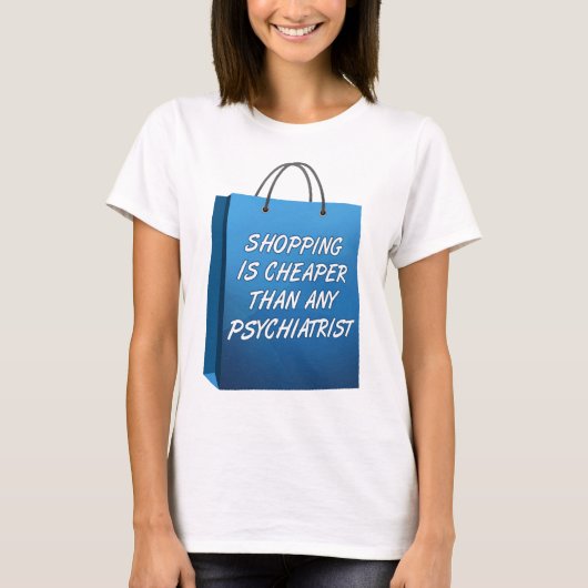 Grappige T-Shirt voor Winkeltherapie (Voorkant)