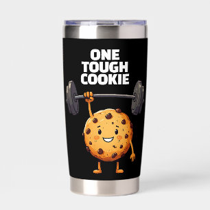 Grappige Taai Koekje Hanteert Halter Geïsoleerde Drinkbeker