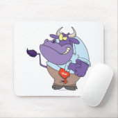 grappige taaie stier cartoon muismat (Met muis)
