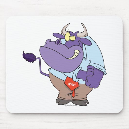 grappige taaie stier cartoon muismat (Voorkant)