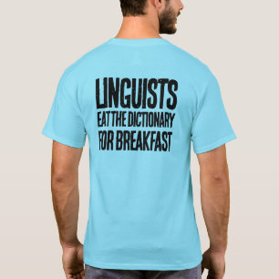 Grappige taalkundigen Eet het woordenboek voor het T-shirt