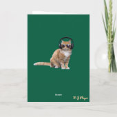 Grappige Tabby Bongo Speler Groet Kaart (Achterkant)
