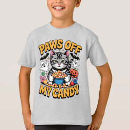 Grappige Tabby Cat Halloween, Pootjes van mijn Sno T-shirt