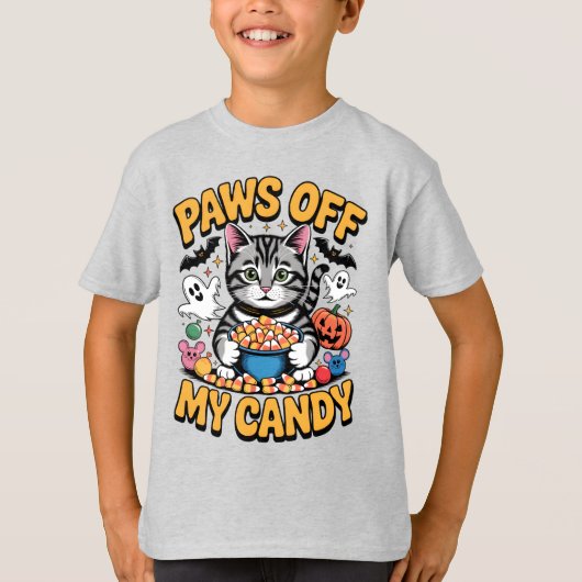 Grappige Tabby Cat Halloween, Pootjes van mijn Sno T-shirt (Voorkant)