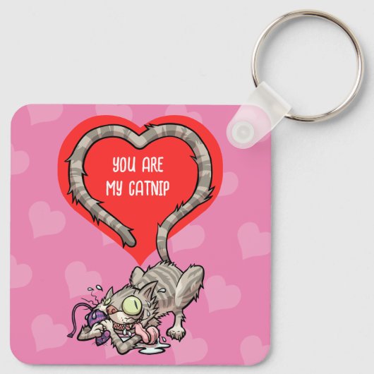 Grappige Tabby Cat You Are My Catnip Valentijns Sleutelhanger (Achterkant)