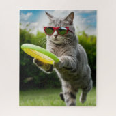 Grappige Tabby Discgolfpuzzel Legpuzzel (Verticaal)