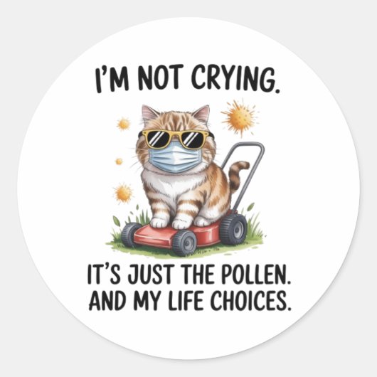 Grappige Tabby Kat Allergie Sticker - Stuifmeel &  (Voorkant)
