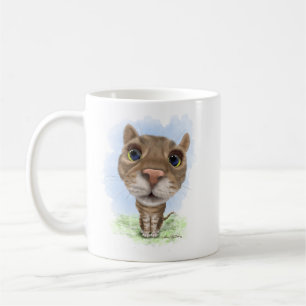 Grappige tabby kat cartoon koffiemok