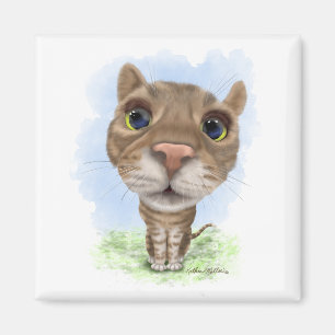 Grappige tabby kat cartoon magneet