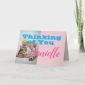 Grappige Tabby Kat Denkt Aan Jou Vrouw Naam Kaart (Voorkant)