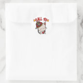 Grappige tabby kat is een brandweerman ronde sticker (Tas)