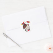 Grappige tabby kat is een brandweerman ronde sticker (Envelop)