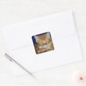 Grappige Tabby Kat met een Slecht Humeur Sticker (Envelop)
