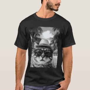 Grappige Tabby Kat Selfie Kat Zomer Vakantie T-shirt