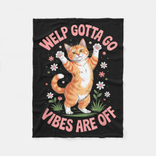 Grappige tabby kat welp moet gaan sarcastisch geze fleece deken