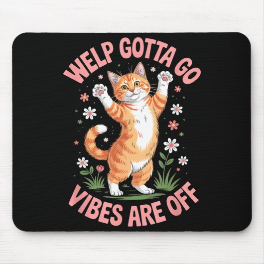 Grappige tabby kat welp moet gaan sarcastisch geze muismat (Voorkant)