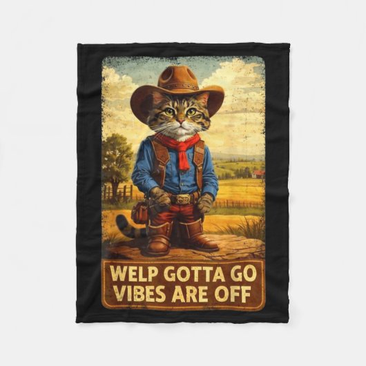 Grappige tabby kat welp moet gaan sarcastisch zegg fleece deken (Voorkant)