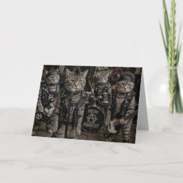 Grappige Tabby Punk Band Wenskaart Kaart