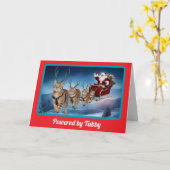 Grappige Tabby Rendier Kerstmis Kaart (Gele Bloem)