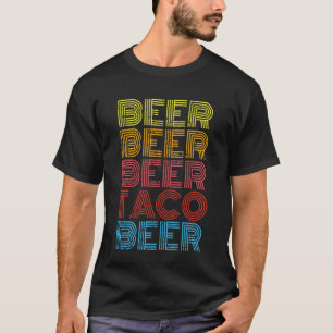 Grappige Taco Bier Retro Vintage Mexicaanse Drinkt T-shirt