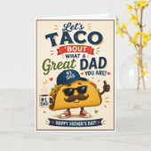 Grappige Taco ‘Bout een Geweldige Vader Vaderdagka Kaart (Gele Bloem)