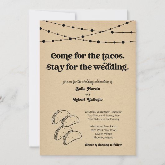 Grappige Taco bruiloft uitnodiging (Voorkant)