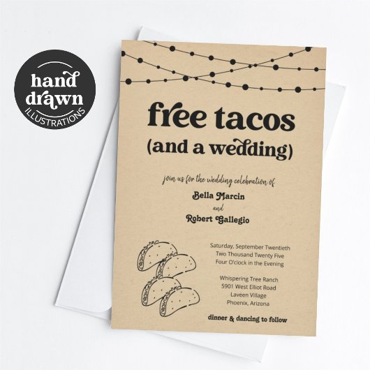 Grappige Taco bruiloft uitnodiging - Gratis Taco's