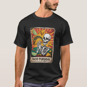 Grappige Taco Dinsdag Skelet Tarotkaart Mexicaans  T-shirt