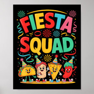 Grappige taco feest squad cinco de mayo poster