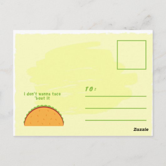 Grappige Taco Illustratie Voedsel Icoon Briefkaart (Achterkant)