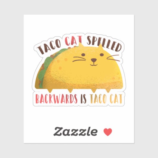 Grappige Taco Kat Cartoon Tiener Jongen Meisje Mex Sticker (Vel)
