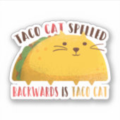 Grappige Taco Kat Cartoon Tiener Jongen Meisje Mex Sticker (Voorkant)