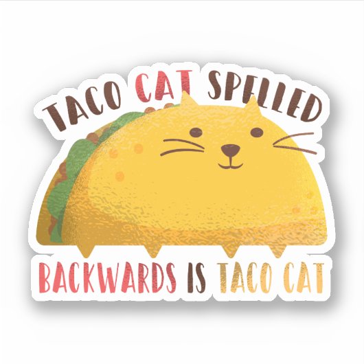 Grappige Taco Kat Cartoon Tiener Jongen Meisje Mex Sticker (Voorkant)