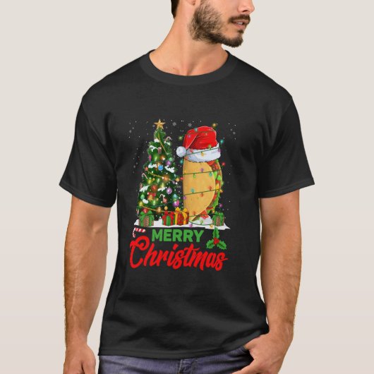 Grappige Taco Kerstboom Lights Mexicaanse Food Lov T-shirt (Voorkant)