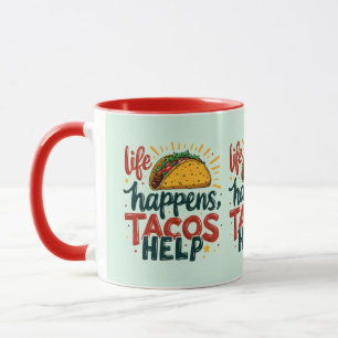Grappige Taco Liefhebber Fiesta Foodie Humor Blauw Mok