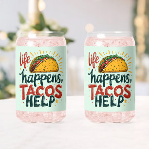 Grappige Taco Liefhebber Fiesta Foodie Humor Kunst Blikvorm Glas