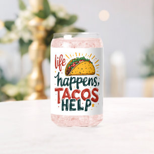 Grappige Taco Liefhebber Fiesta Foodie Humor Kunst Blikvorm Glas