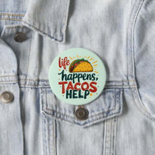 Grappige Taco Liefhebber Fiesta Foodie Humor Kunst Ronde Button 7,6 Cm