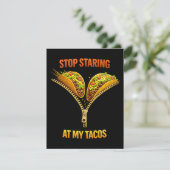 Grappige taco liefhebber stop met staren aankondiging (Staand voorkant)
