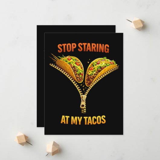 Grappige taco liefhebber stop met staren aankondiging (Voorkant / Achterkant in situ)