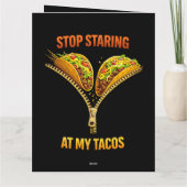 Grappige taco liefhebber stop met staren bedankkaart (Achterkant)