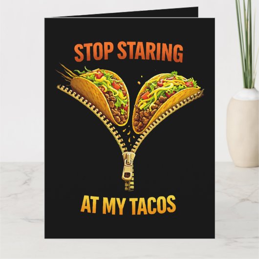 Grappige taco liefhebber stop met staren bedankkaart (Voorkant)