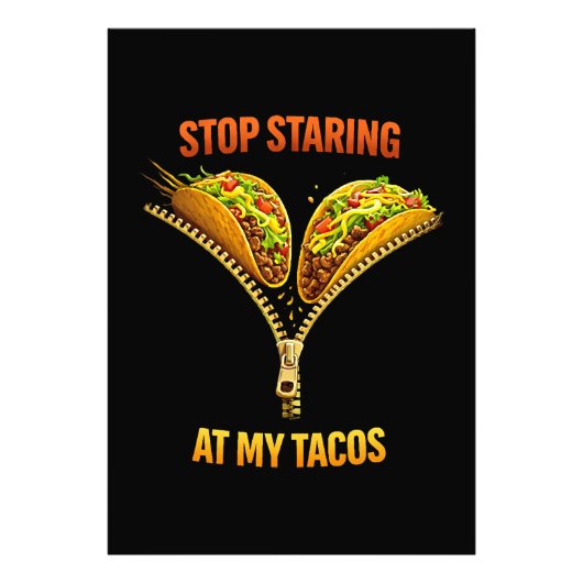 Grappige taco liefhebber stop met staren foto afdruk (Voorkant)